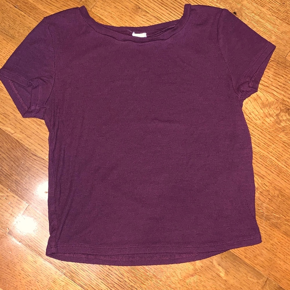 burgundy garage baby tee